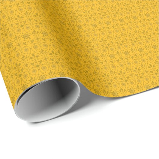 Dazzling Gold und Gold Filigree Muster Wrapping  Geschenkpapier (Rolleneckpunkt)