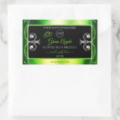Dazzling Green Black Product Labels Jewels Logo Rechteckiger Aufkleber (Tasche)