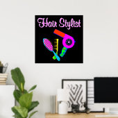 DAZZLING HAIR STYLIST T-SHIRTS UND GIFTS POSTER (Heimbüro)