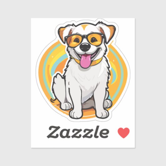 dazzling happy dog aufkleber (Blatt)