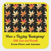 Dazzling Herbstknackung Whimsical Quadratischer Aufkleber (Vorderseite)