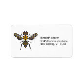 Dazzling Honey Bee Quilt Muster Address Labels Adressaufkleber (Vorne)