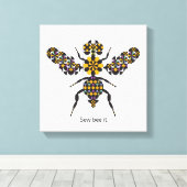 Dazzling Honey Bee Quilt Pattern Canvas Print Leinwanddruck (Insitu (Holzboden))
