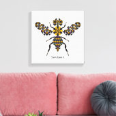 Dazzling Honey Bee Quilt Pattern Canvas Print Leinwanddruck (Insitu (Wohnzimmer))