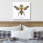Dazzling Honey Bee Quilt Pattern Canvas Print Leinwanddruck (Insitu (Schlafzimmer))