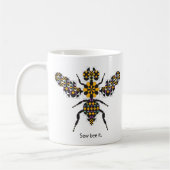 Dazzling Honey Bee Quilt Pattern Coffee Mug Kaffeetasse (Links)