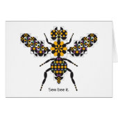Dazzling Honey Bee Quilt Pattern Note Card (Vorderseite (Horizontal))