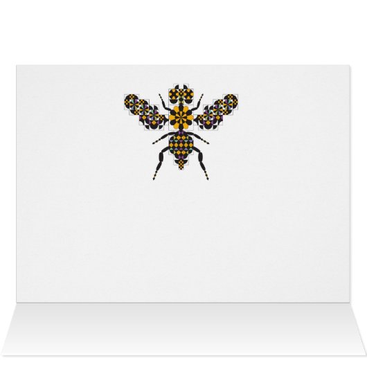 Dazzling Honey Bee Quilt Pattern Note Card (Innenansicht Horizontal (Oben))
