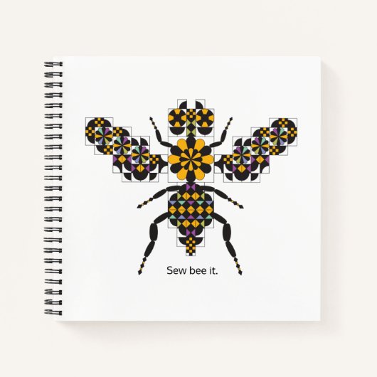 Dazzling Honey Bee Quilt Pattern Notebook Notizblock (Vorderseite)
