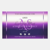 Dazzling Lila Etikettenschmuck Monogram Logo Rechteckiger Aufkleber (Vorderseite)
