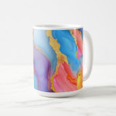 Dazzling Marble in Blues, Pinks, and Oranges Kaffeetasse (VorderseiteRechts)