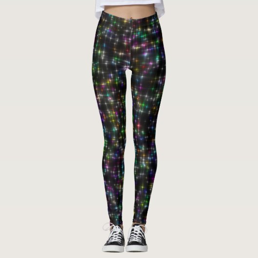 Dazzling Multicolor Stars Leggings (Vorderseite)
