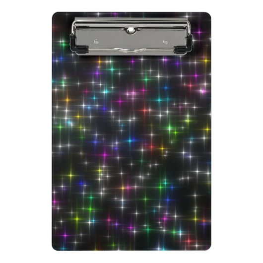 Dazzling Multicolor Stars Mini Klemmbrett (Vorderseite)
