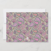 Dazzling Paisley Pink Baby Dusche Einladung (Rückseite)