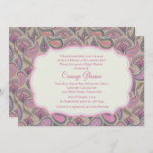 Dazzling Paisley Pink Baby Dusche Einladung (Vorne/Hinten)