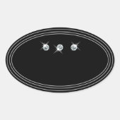 Dazzling Pink Blue Glitzer Product Labels Diamonds Ovaler Aufkleber (Vorderseite)