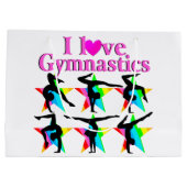 DAZZLING PINK I LIEBE GYMNASTICS DESIGN GROßE GESCHENKTÜTE (Rückseite)