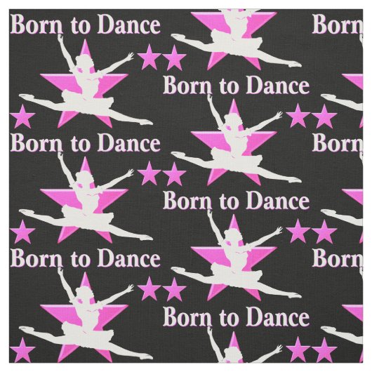 DAZZLING PINK UND SCHWARZ BALLERINA FABRIC STOFF (Muster)