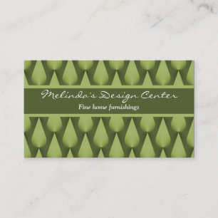Dazzling Raindrops Business Card, Olive Green Visitenkarte