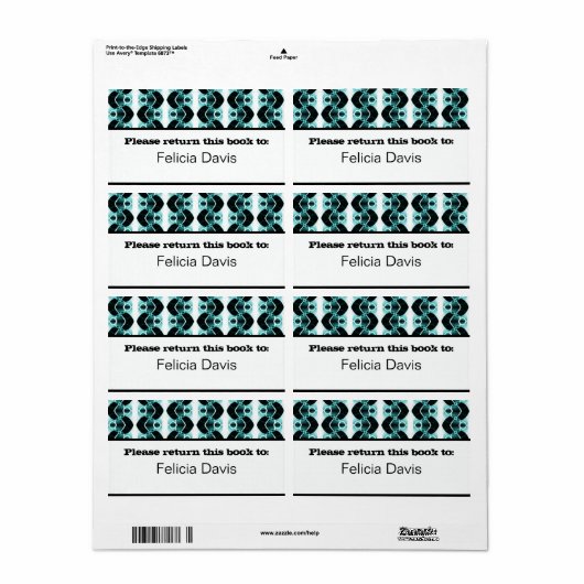 Dazzling Retro Buchzeichen Labels (Vorne)