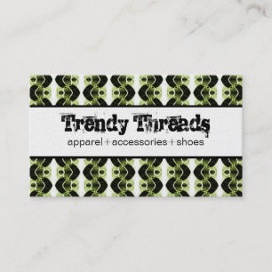 Dazzling Retro Business Card, Olive Green Visitenkarte
