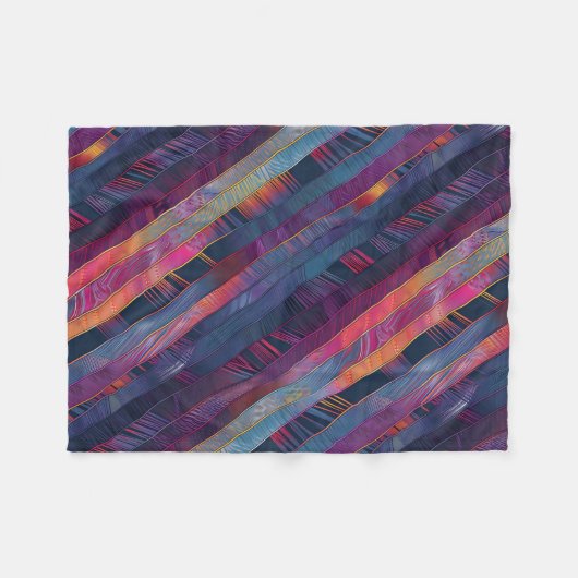 Dazzling Ribbon Patchwork-Fleece Fleecedecke (Vorderseite (Horizontal))