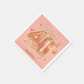 Dazzling Rose Gold 40th Birthday Celebration Serviette (Ecke)