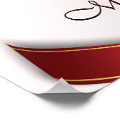 Dazzling Rot, Weiß und Golden Christmas Ornament Poster (Ecke)