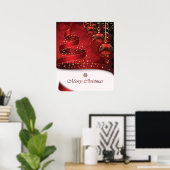 Dazzling Rot, Weiß und Golden Christmas Ornament Poster (Heimbüro)