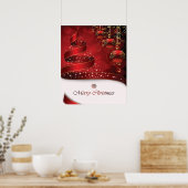 Dazzling Rot, Weiß und Golden Christmas Ornament Poster (Küche)