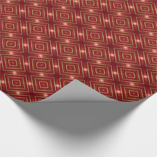 Dazzling Royal Red & Gold Geschenkpapier (Ecke)