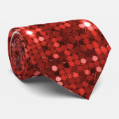 Dazzling Ruby Red Sequin Glitzer Sparkle Neck Tie Krawatte (Gerollt)