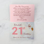 Dazzling Sakura Blume. Beige und blaue Hintergrund Karte (Innenseite)