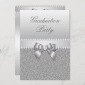 Dazzling Silver Graduation Party Einladung (Vorne/Hinten)