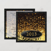 Dazzling-Silvester-Gold-Party Einladungen (Vorne/Hinten)