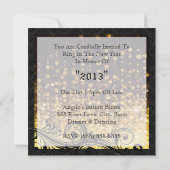 Dazzling-Silvester-Gold-Party Einladungen (Rückseite)