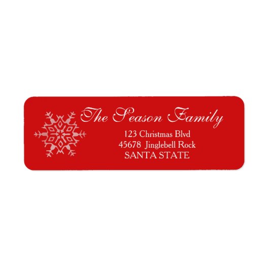 Dazzling Snowflake Holiday Address Label (Vorne)