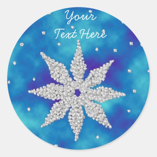 Dazzling Snowflakes auf Misty Blue - Stickers (Vorderseite)