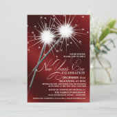 Dazzling Sparklers Silvester Party Einladungen (Stehend Vorderseite)