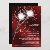 Dazzling Sparklers Silvester Party Einladungen (Vorne/Hinten)