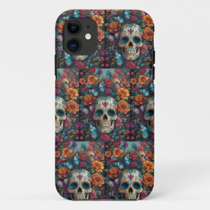 Dazzling Sugar Skull Art: Tag des Toten Musters Case-Mate iPhone Hülle