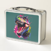 Dazzling T-Rex Metall Brotdose (Rückseite)