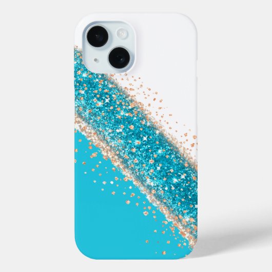 Dazzling Turquoise Blue Sparky Handy Case (Rückseite)
