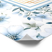 Dazzling Watercolor Dusty Blue Gold Seekarte Poster (Ecke)