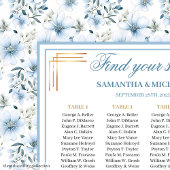 Dazzling Watercolor Dusty Blue Gold Seekarte Poster