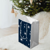 Dazzling White Blue Christmas Starry Sky Mittlere Geschenktüte