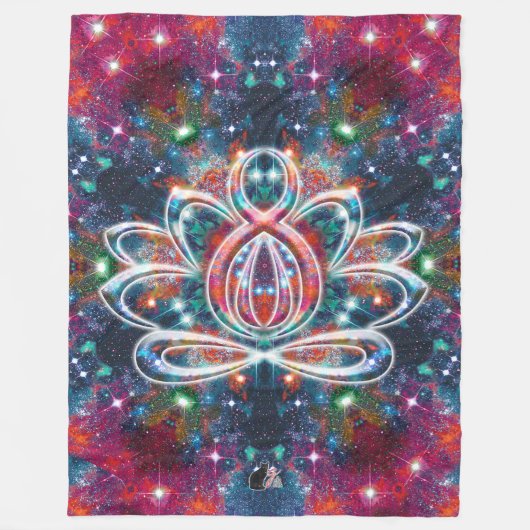 Dazzling Zen Lotus Fleecedecke (Vorderseite)