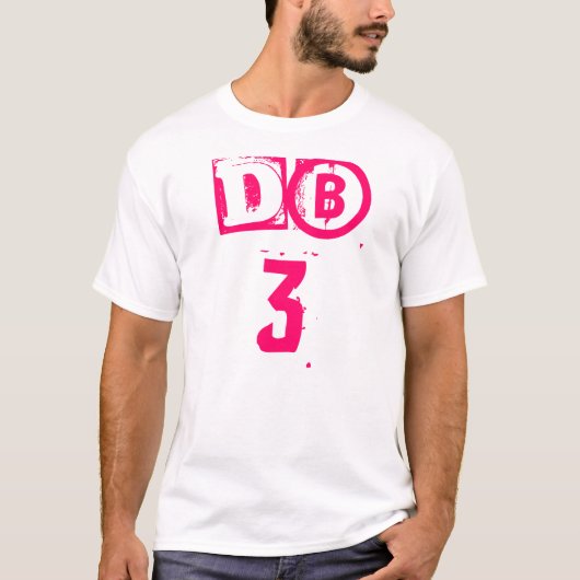 dB3 - Pink auf Schwarzem T-Shirt (Vorderseite)