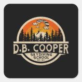DB Cooper Classic Quadratischer Aufkleber (Vorderseite)