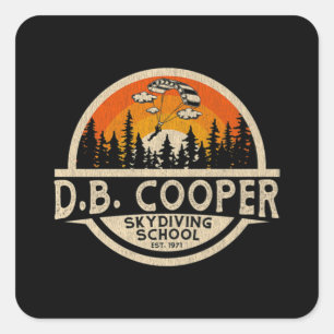 DB Cooper Classic Quadratischer Aufkleber